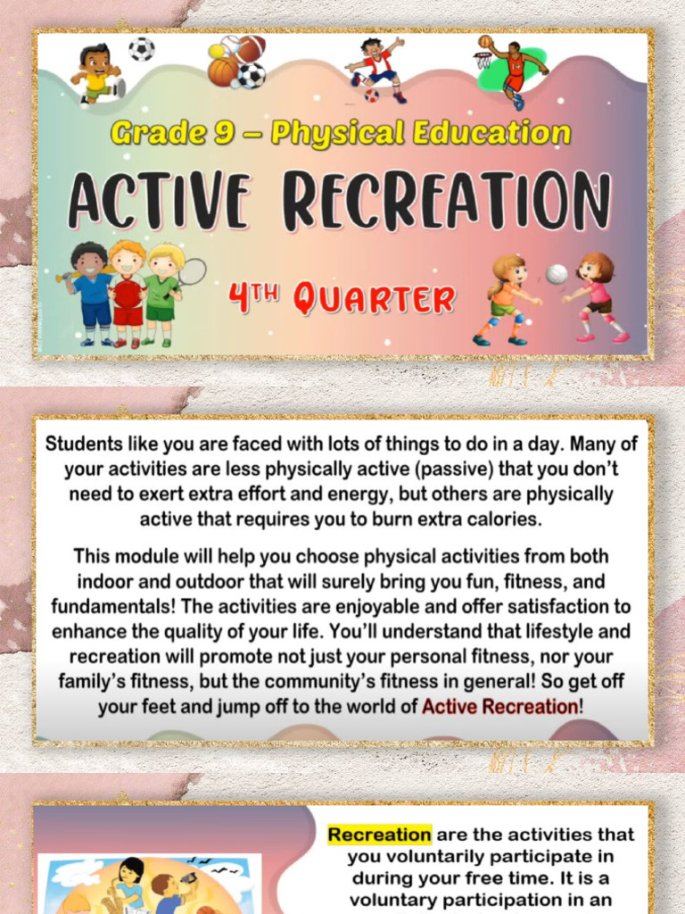 Indoor and Outdoor Recreational Activities | PDF