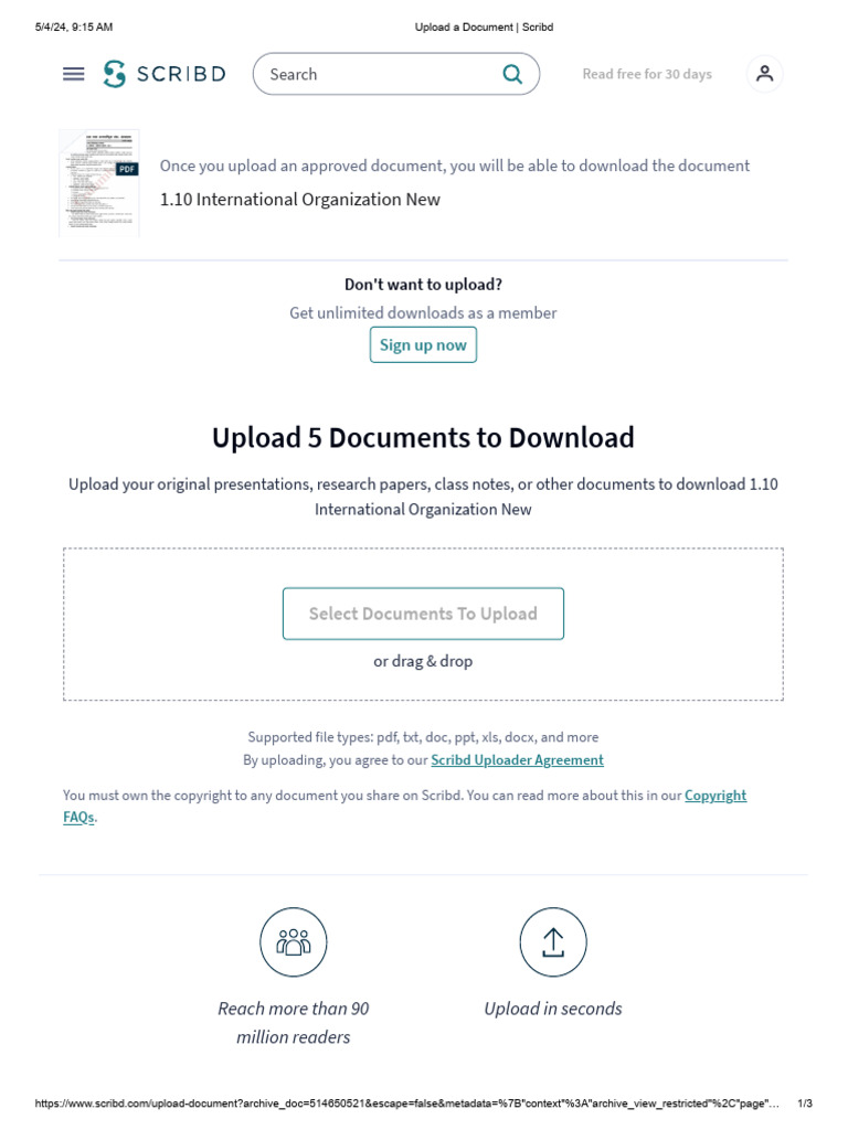 Upload A Document - Scribd | PDF | Scribd | Internet
