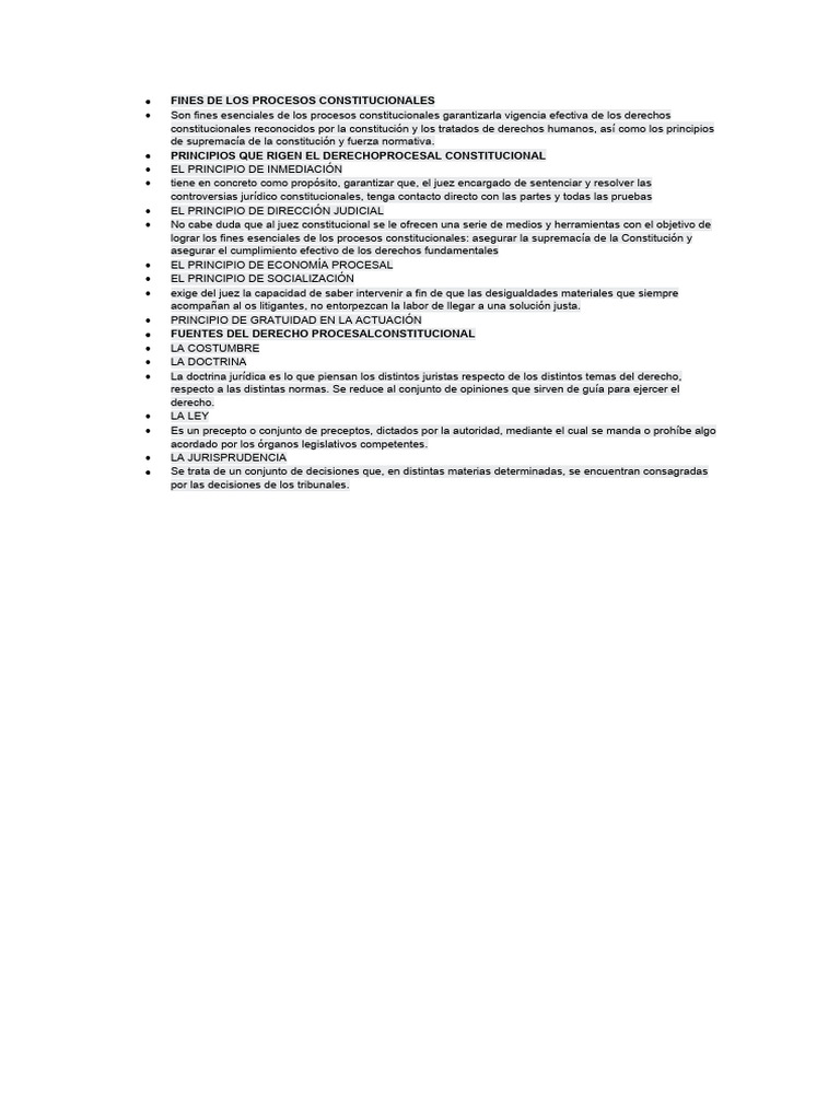 Fines y Principios del Derecho Procesal Constitucional | PDF
