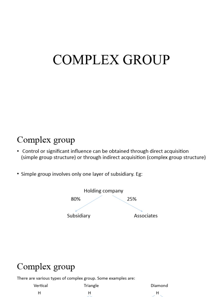 Understanding Complex Group Structures | PDF | Goodwill (Accounting ...