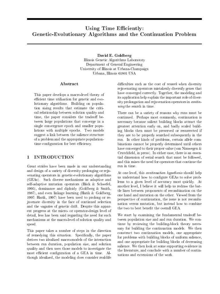 1235 Using Time Effciently Genetic Evolutionary Algorithms and The ...