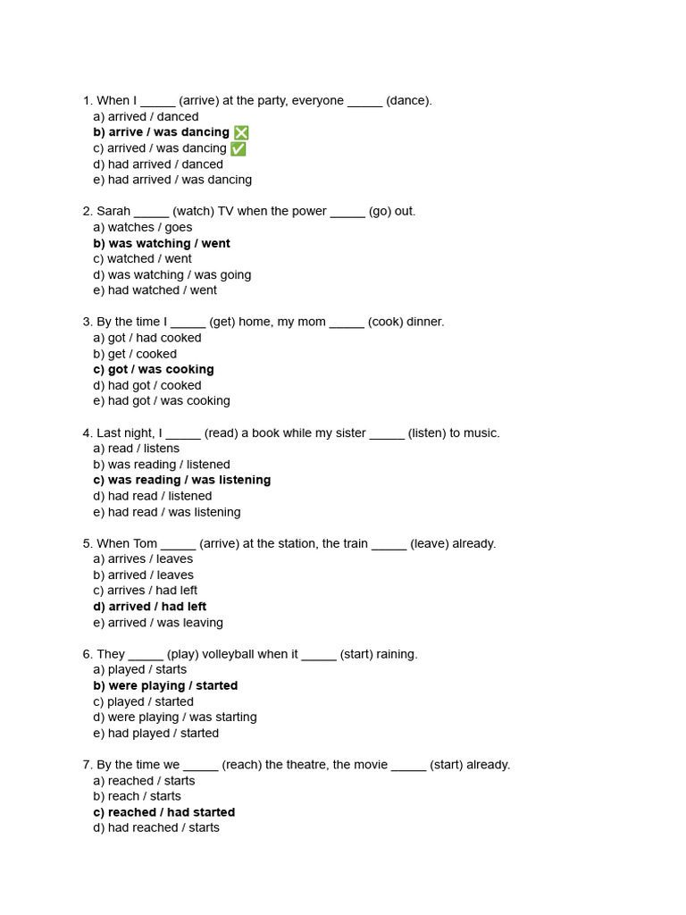 PAST SIMPLE PAST CONTINUOUS PAST PERFECT EXERCISES PDF WITH KEY visual data 5