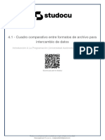 4.1 - Cuadro Comparativo Entre Formatos de Archivo para Intercambio de Datos