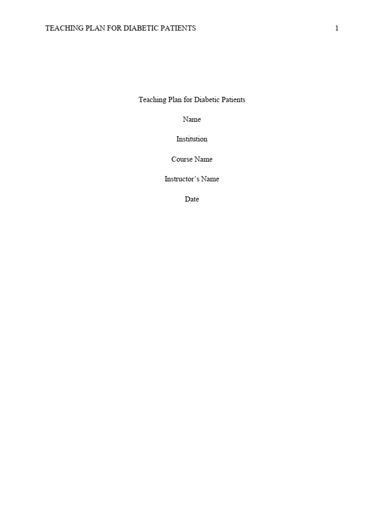 Diabetes Patient Education Plan | PDF | Diabetes | Hyperglycemia