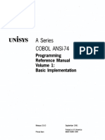 86000296-000 a Series COBOL ANSI-74 Programming Reference Manual Volume 1 Basic Implementation 3.9.0 Sep91