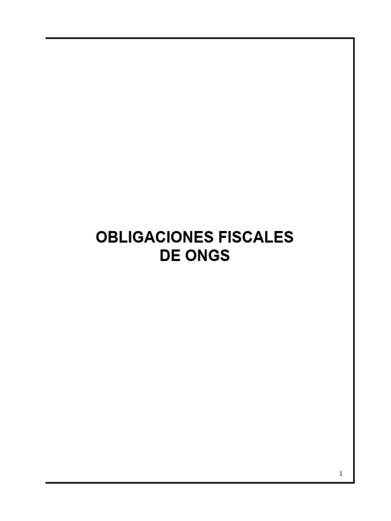 Obligaciones Fiscales de ONGs y Facturación | PDF | Impuesto sobre la ...