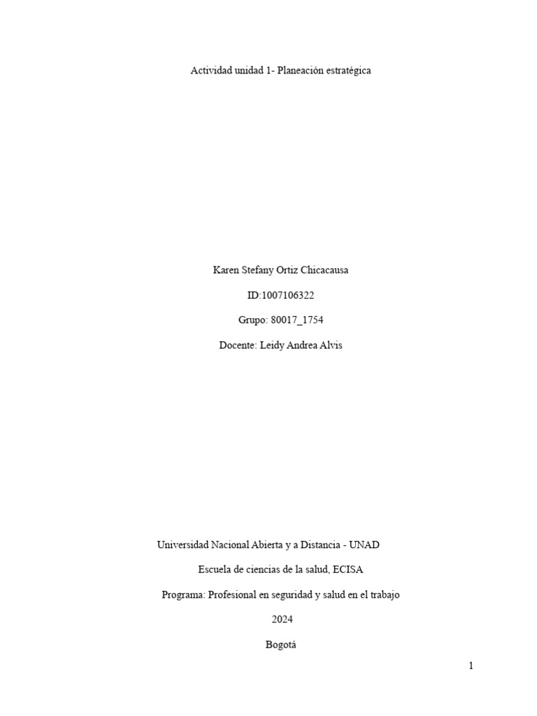Actividad 1 - Planeación Estrategica | PDF | Planificación | Aprendizaje