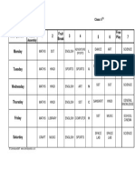 6TH Class Time Table