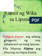 Mga Gamit NG Wika Sa Lipunan