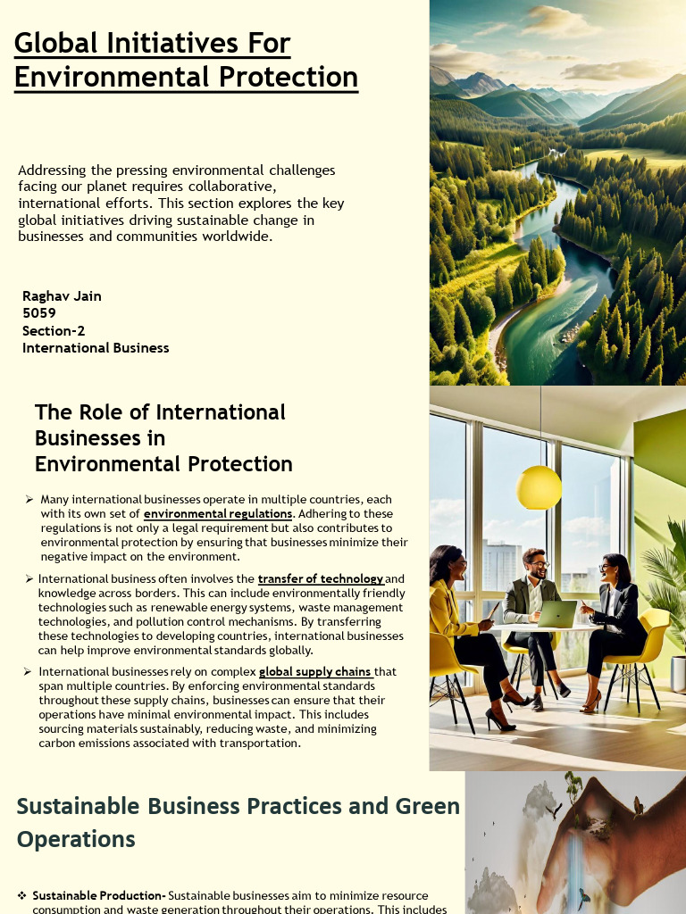 Global Initiatives for Environmental Sustainability | PDF | Sustainable ...
