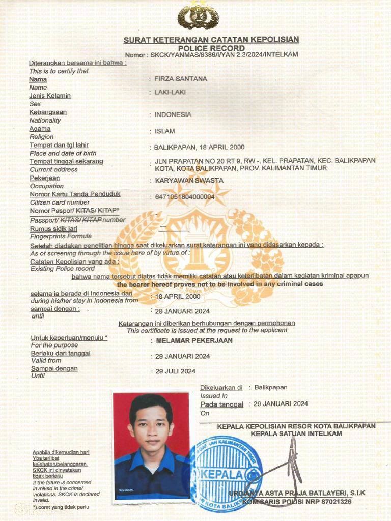 SKCK | PDF