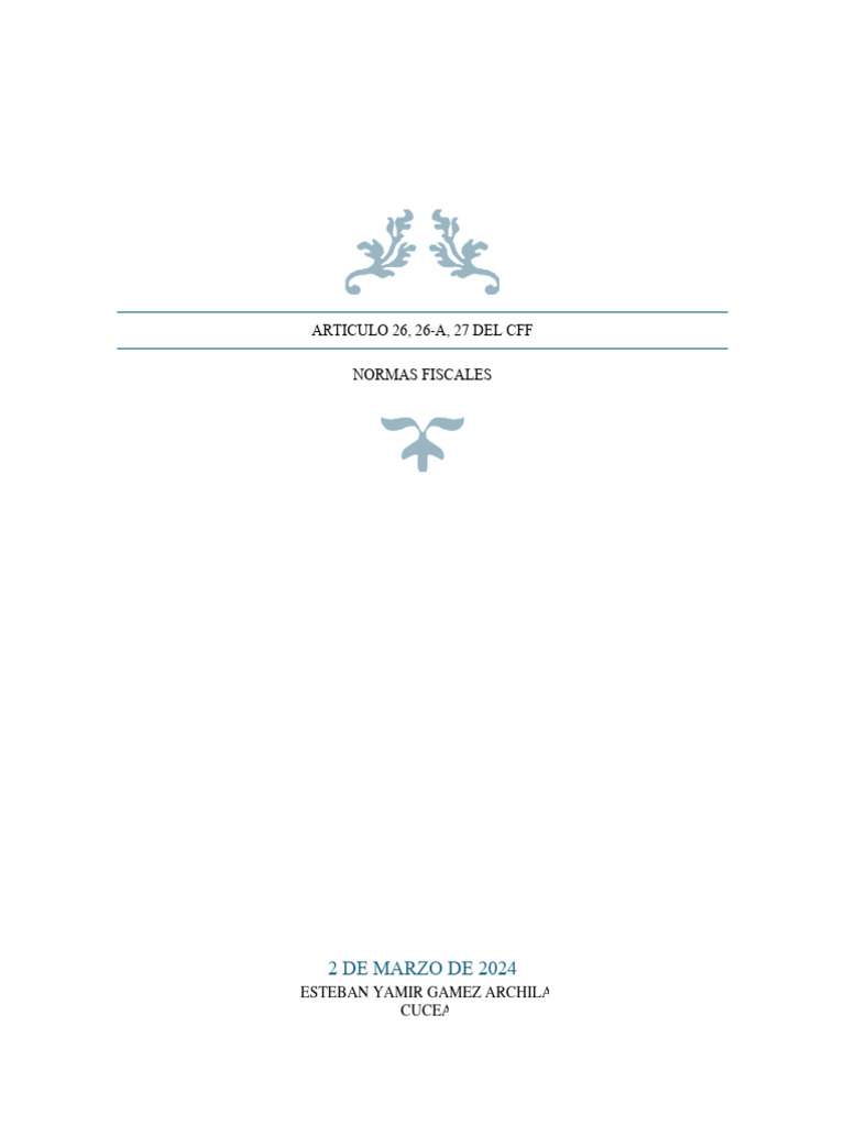 Articulo 26 26a 27 Pdf Contribuyente Impuestos