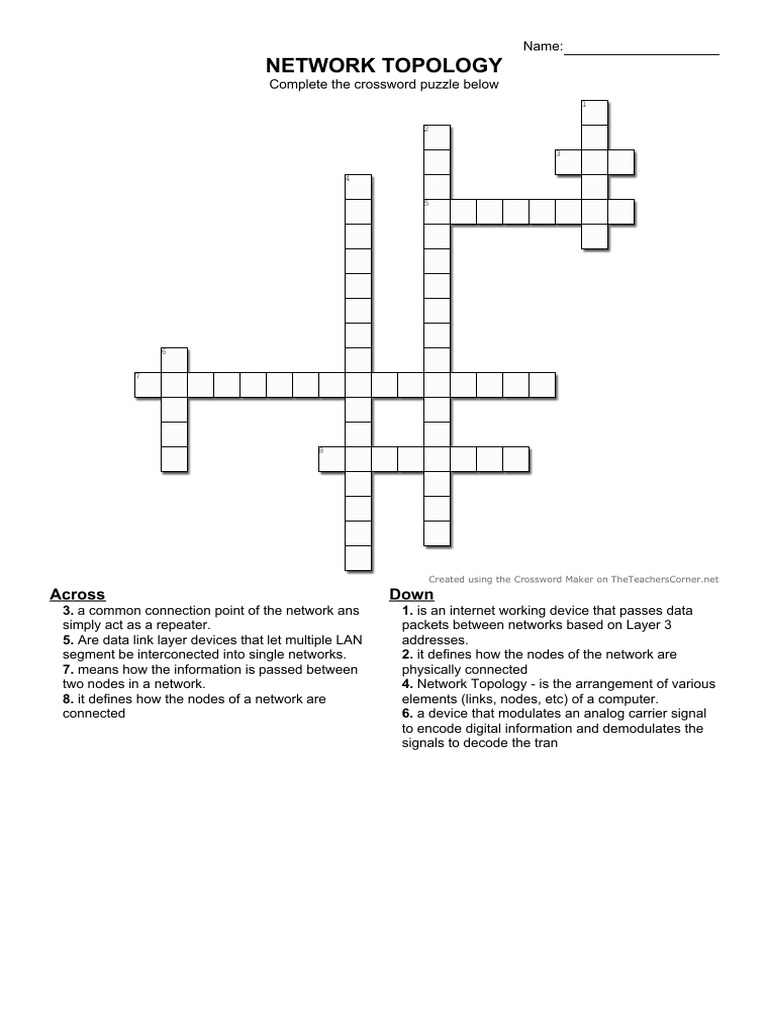 network-topology-crossword-puzzle-pdf