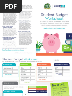Student-Budget-Worksheet