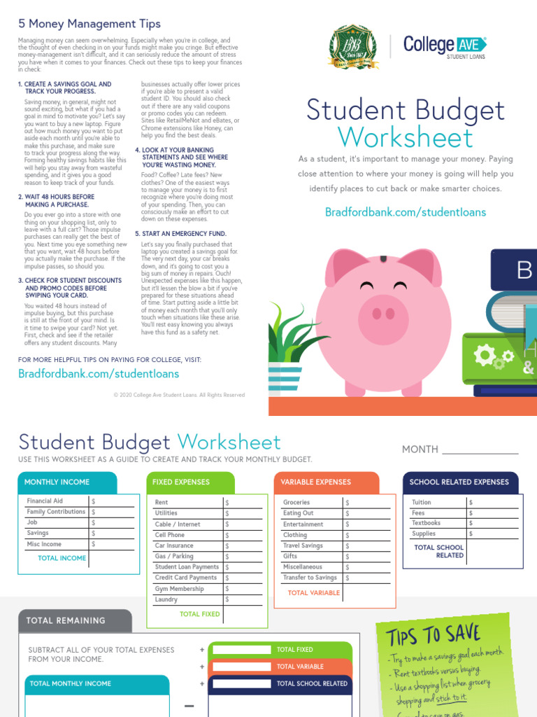 student-budget-worksheet-pdf-money-expense