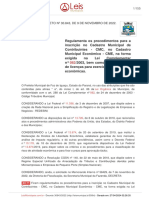 Decreto Municipal N.º 30.843. de 09 de Novembro de 2022 - Cadastro de Inscrição Municipal - Foz Do Iguaçu-Pr