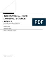 International Gcse Combined Science 9204 Chemistry Ext Mark Scheme Paper 1 Nov20