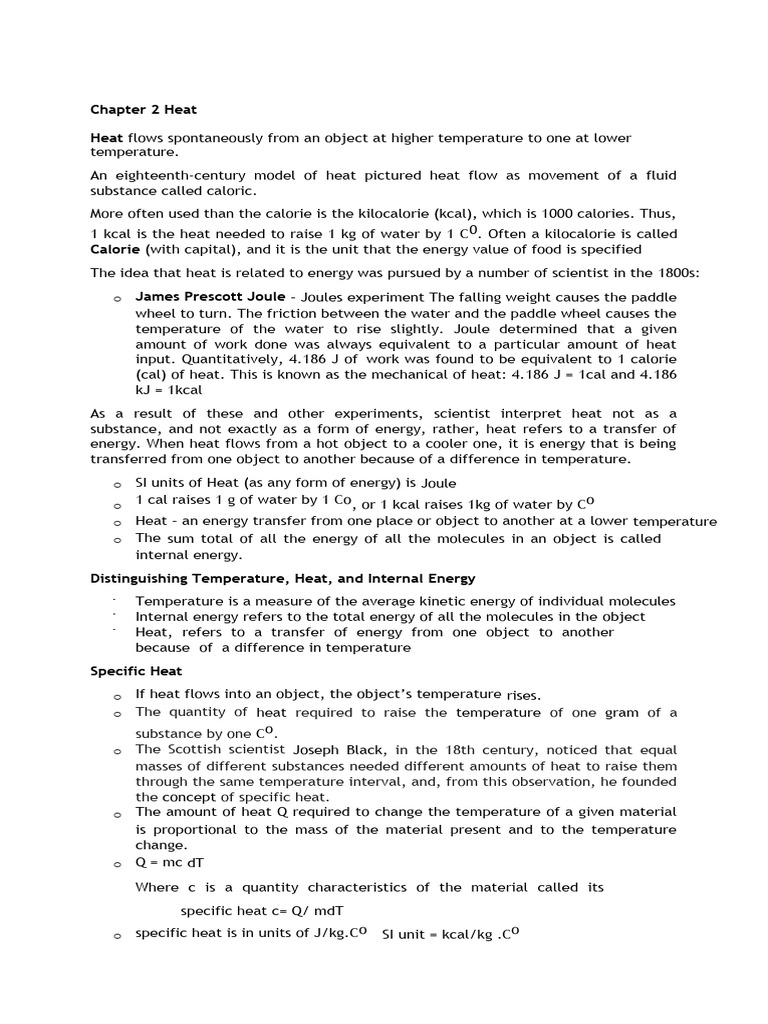 Heat Pdf Calorie Heat