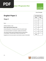 Stage 8 Cambridge Progression Tests 2025 | PDF