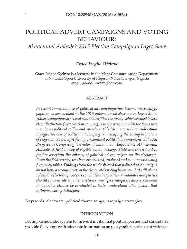 2016 Journal of African Elections v15n2 Political Advert Campaigns ...