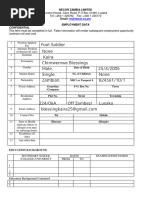 Employment Data Form - PDF