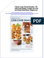 Quick and Easy Low Carb Snacks: 75 Delicious Keto and Paleo Treats For Fat Burning and Great Nutrition Slajerova