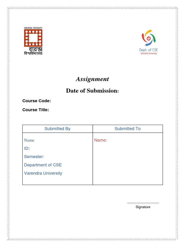 CSE Assignment Submission Template | PDF