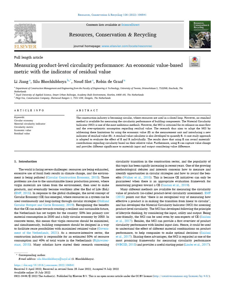 Measuring Circularity in Construction | PDF | Recycling | Sustainability