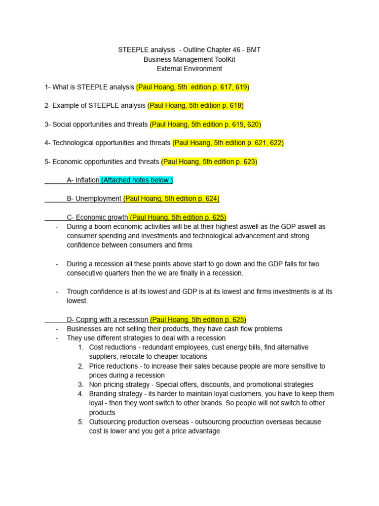STEEPLE Analysis - External Environment | PDF | Inflation | Deflation