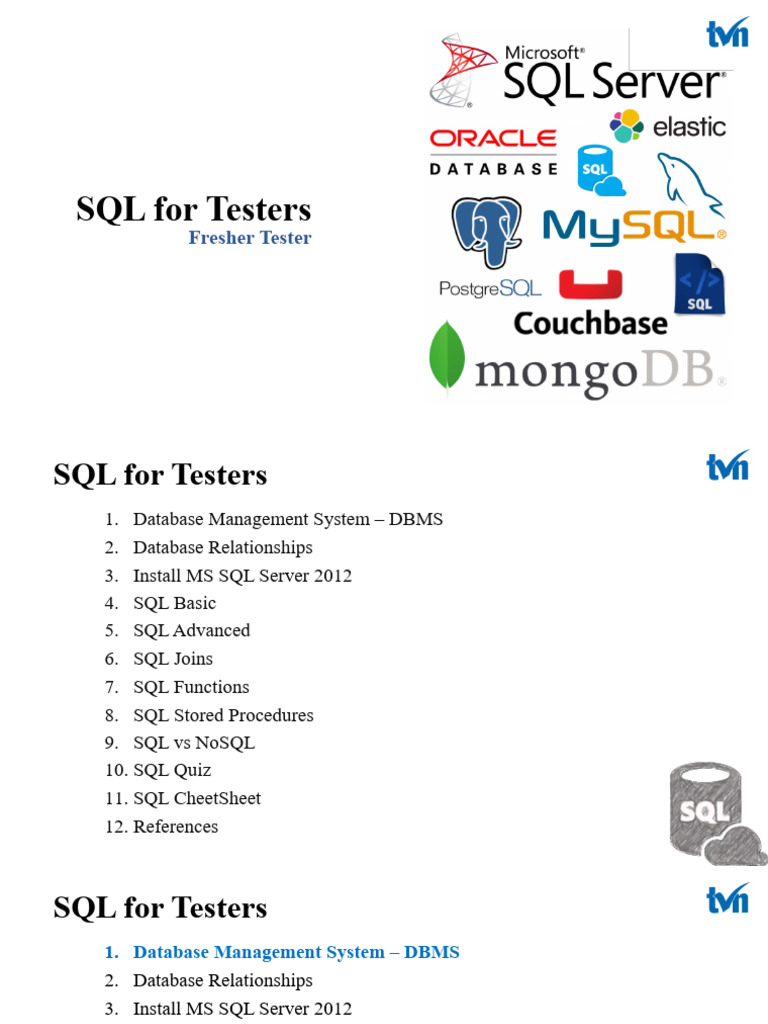 SQL Fundamentals for Testers | PDF | Databases | Acid