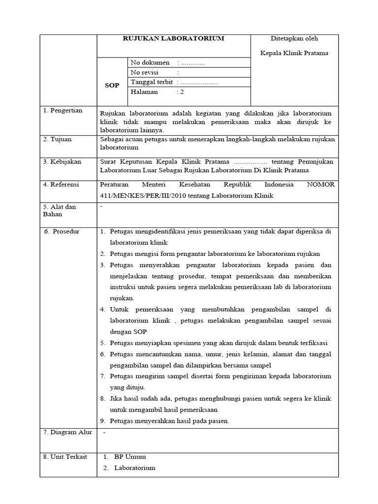Prosedur Rujukan Laboratorium Klinik | PDF | Kesehatan Holistik