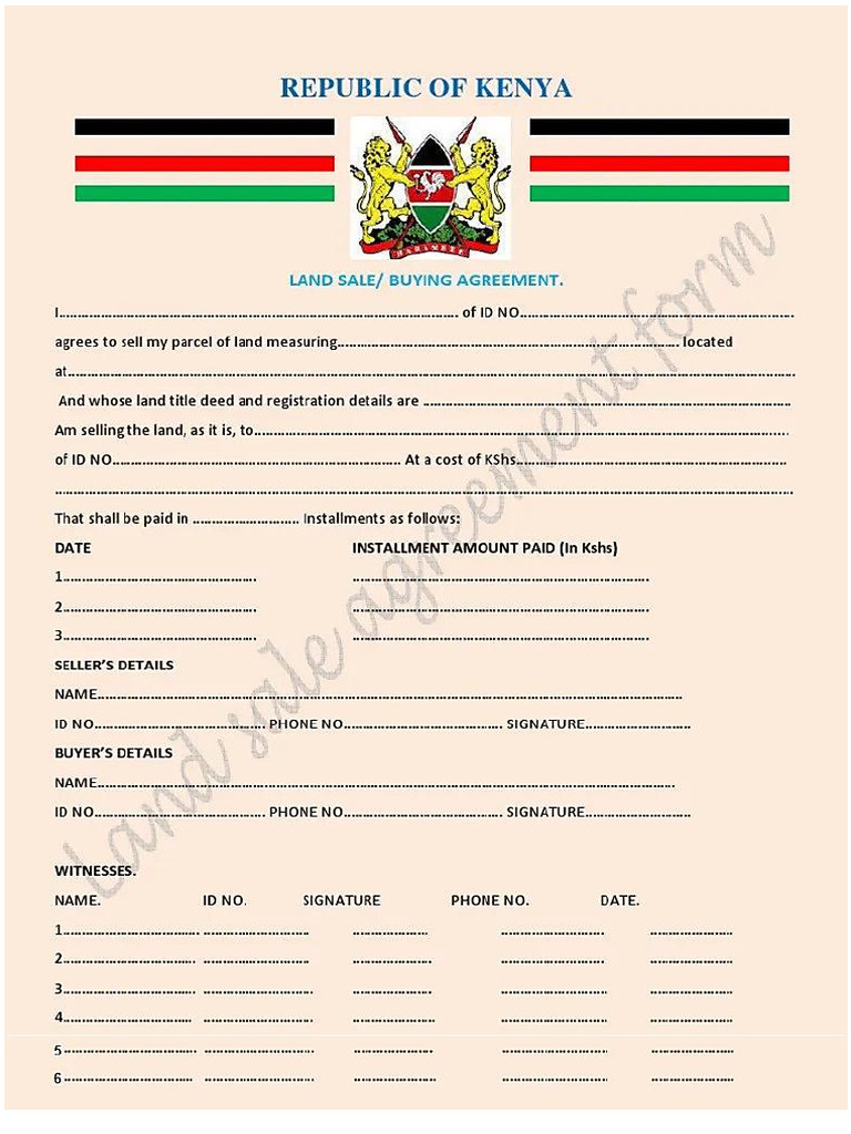Kenya Land Sale Agreement PDF