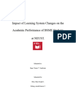 Impact of Learning System Changes On Academic Performance of BSME Students at NEUST