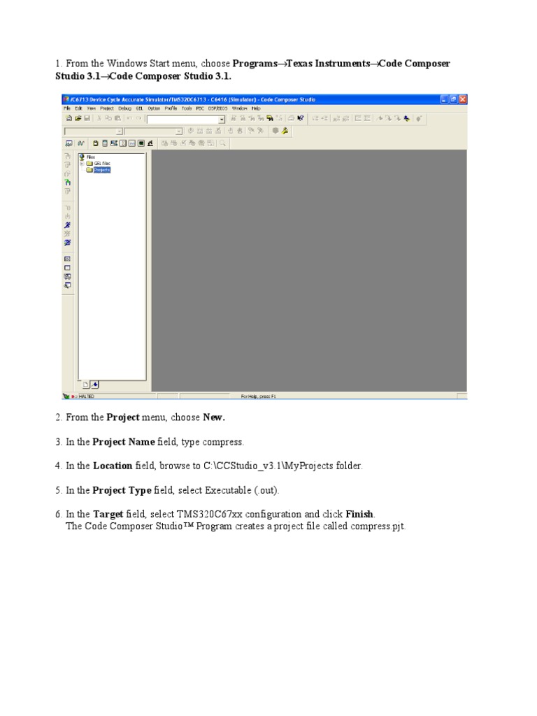 Texas Instruments Code Composer Studio 3.1 Code Composer Studio 3.1 | PDF