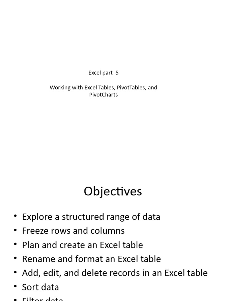 Microsoft Excel Data Samples