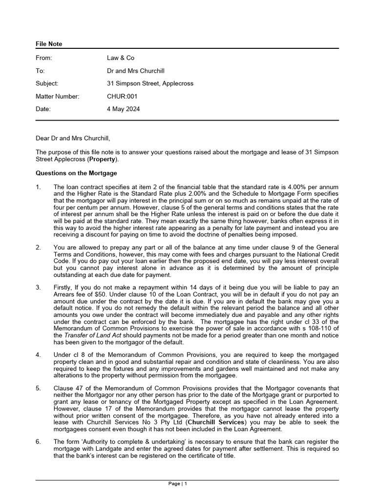 Task 2 1 file note plt pdf lease mortgage law