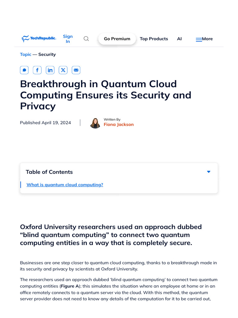 Oxford's Quantum Cloud Computing Breakthrough | PDF | Quantum Computing ...