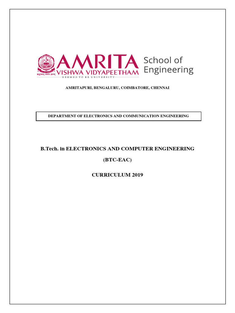 Btech Eac Curriculum 2019 - 0 | PDF | Electronics | Engineering