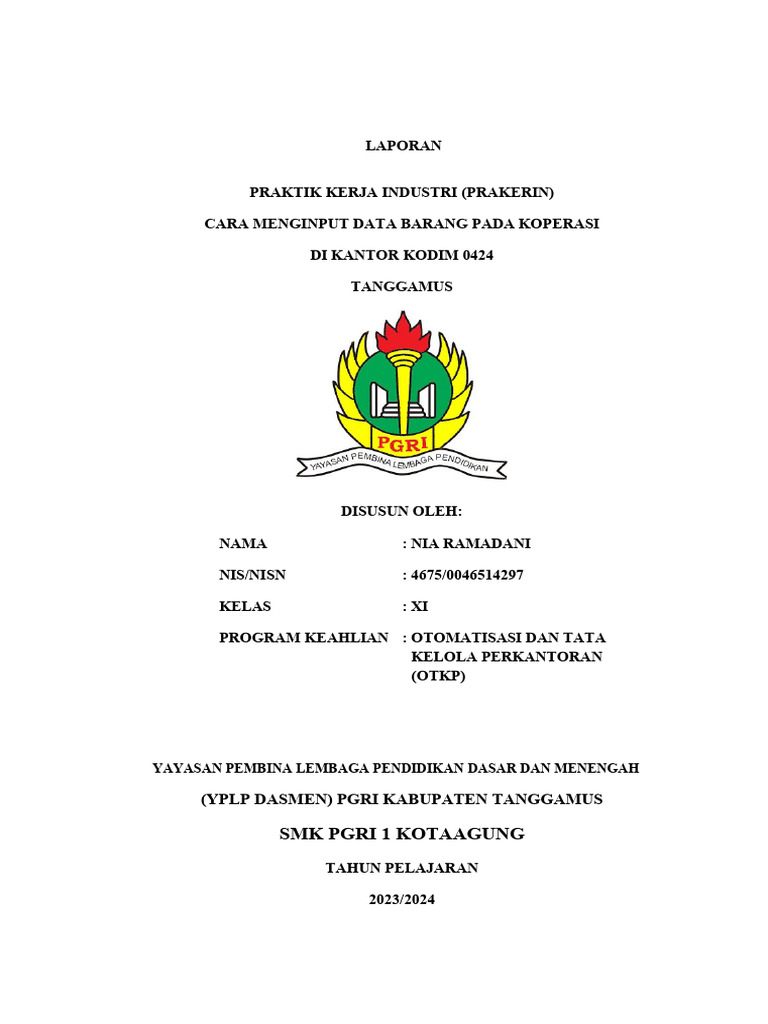 Input Data Barang di Koperasi Kodim 0424 | PDF
