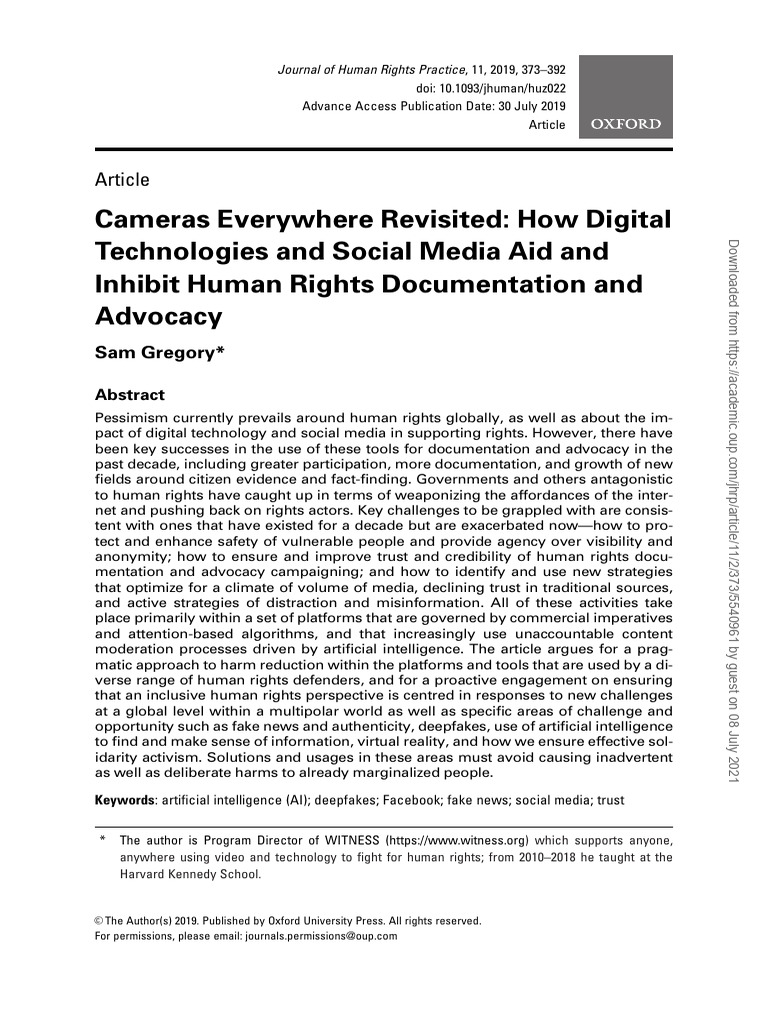 Digital Tech & Human Rights Advocacy | PDF | Social Media | Popular ...