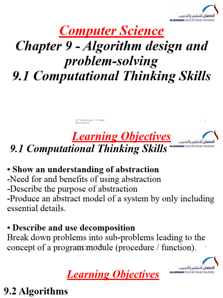 Chapter 9 Algorithm Design and Problem Solving | PDF | Thought | Algorithms