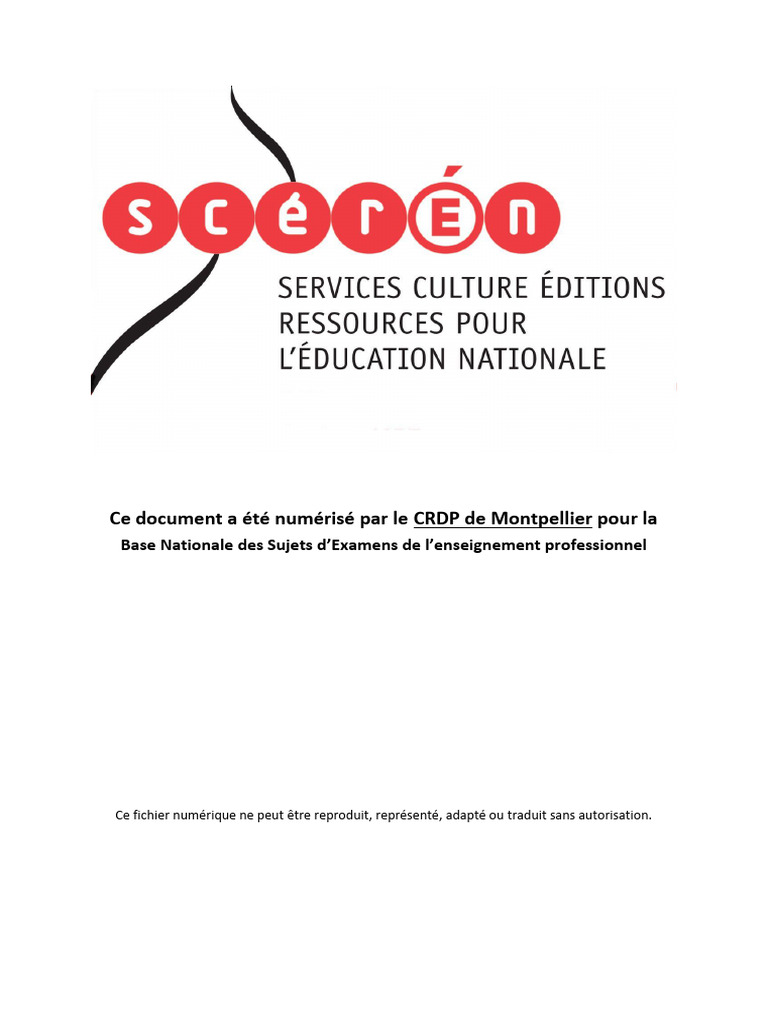 Sujets d'examens CRDP Montpellier | PDF