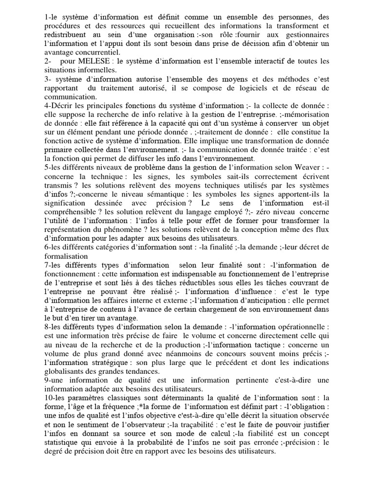 Système d'information de gestion : clés et fonctions | PDF | Prêts ...