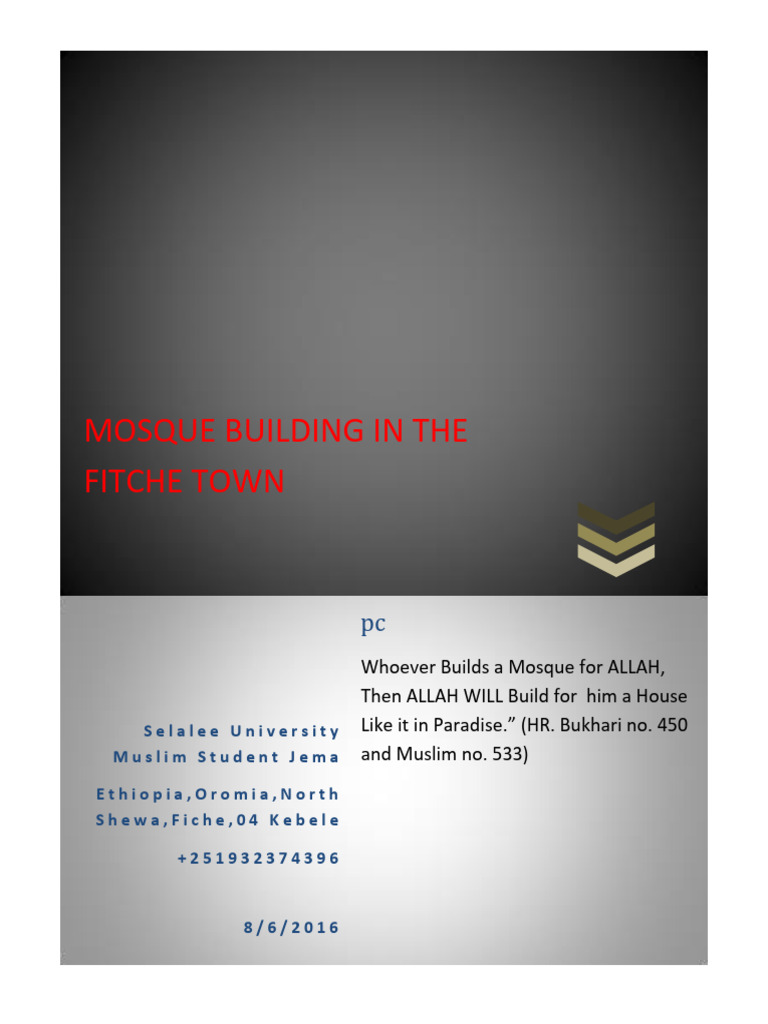 Mosque Construction Proposal for Fitche | PDF | Monotheistic Religions ...