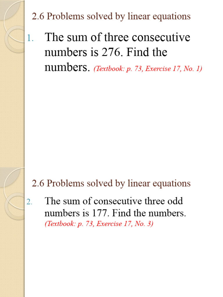 2.6 Problems Solved by Linear Equations | PDF | Mathematics ...