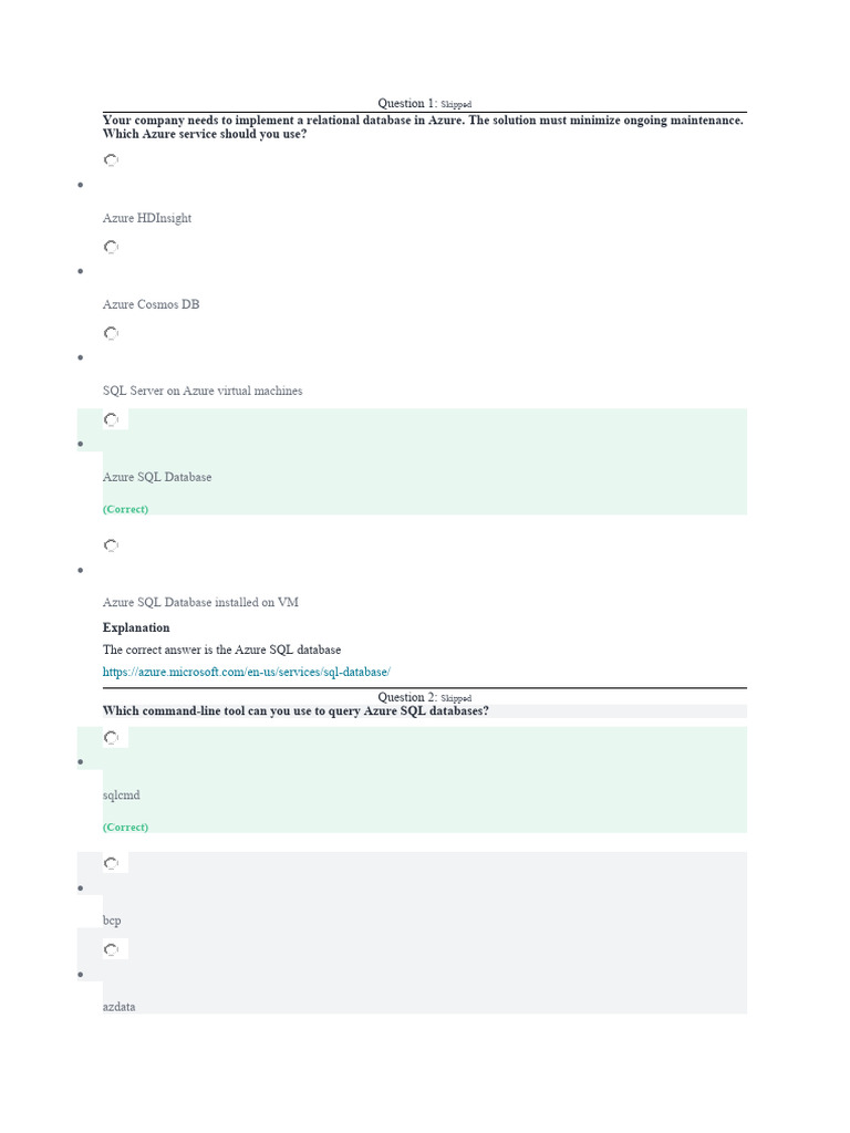 Azure SQL Database and Data Concepts | PDF | Database Index | Databases