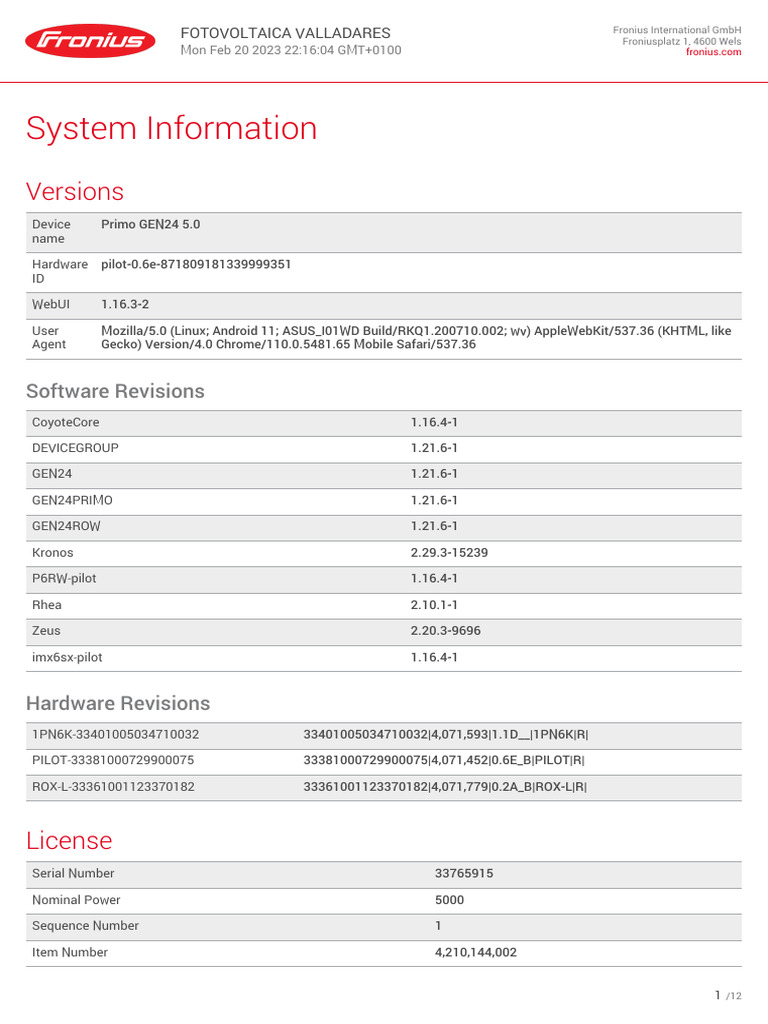 Primo GEN24 System Specifications | PDF | Ac Power | Electric Power