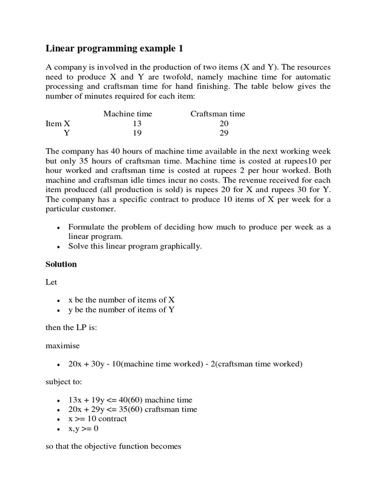 Lecture E - Linear Programming Problems | PDF | Linear Programming ...