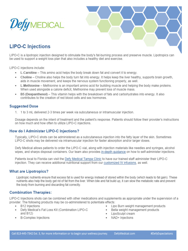 defy medical lipo c LIPO-C Injection Dosage Guide | PDF | Injection (Medicine)