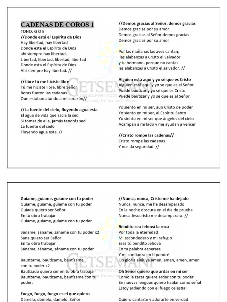 Cadenas de Coros Cristianos | PDF | Cristo (título) | Amor